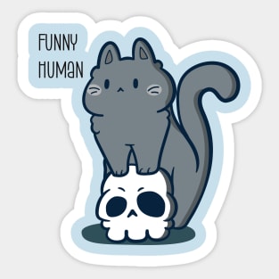 kawaii neko with skull Sticker